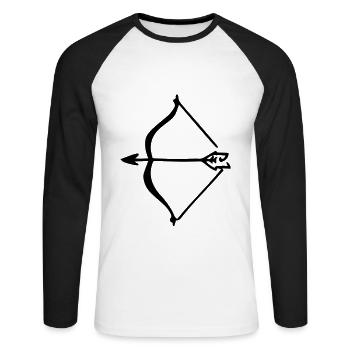 Cupidon Bow Bow Love Happiness - T-shirt baseball manches longues Homme - blanc/noir - Devant - Nik (191cm)