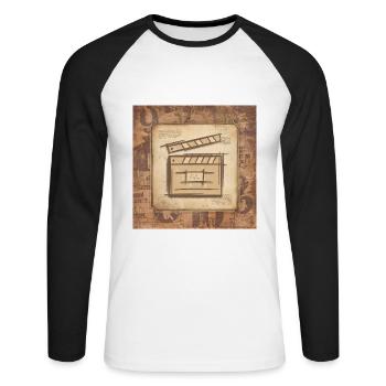 Vintage Filmklappe - Film Director, Actor. - Unisex Long Sleeve Baseball T-Shirt - white/black - Front - Nik (191cm)