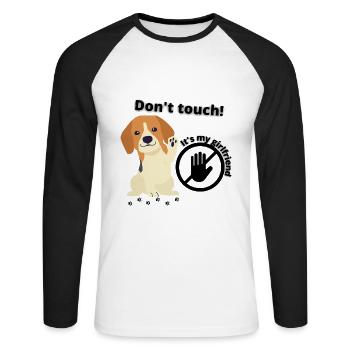Männer Girlfriend T-Shirt - Unisex Baseballshirt langarm - Weiß/Schwarz - Vorne - Nik (191cm)