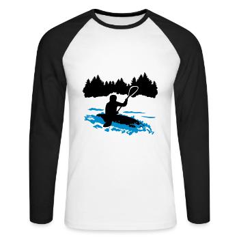 Kayak, kayak - T-shirt baseball manches longues Homme - blanc/noir - Devant - Nik (191cm)
