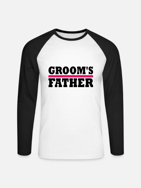 Grooms father - Unisex Baseballshirt langarm - Weiß/Schwarz