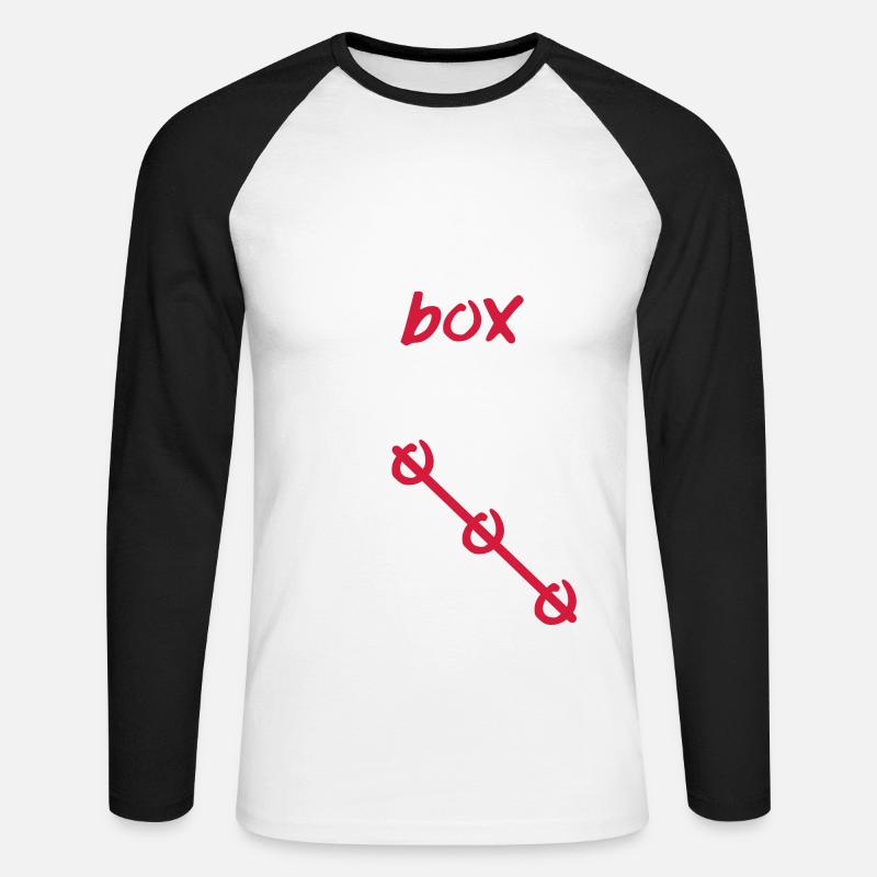 Think outside the box - Unisex Baseballshirt langarm - Weiß/Schwarz