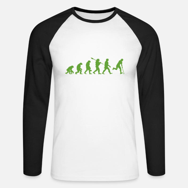 Evolution Hockey - Unisex Baseballshirt langarm - Weiß/Schwarz