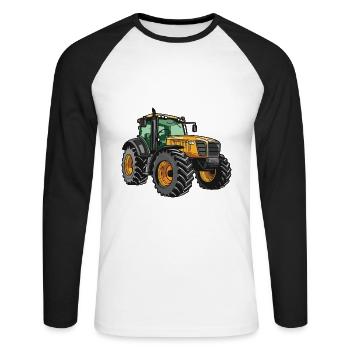 Symbole du tracteur - T-shirt baseball manches longues Homme - blanc/noir - Devant - Nik (191cm)