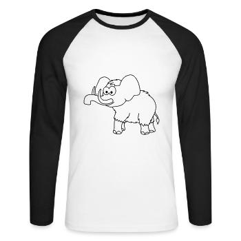 Mammoth Comic Animal - T-shirt baseball manches longues Homme - blanc/noir - Devant - Nik (191cm)