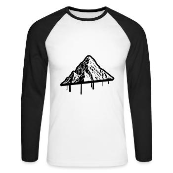 Mountain Silhouette Symbol Mountains - Unisex Long Sleeve Baseball T-Shirt - white/black - Front - Nik (191cm)