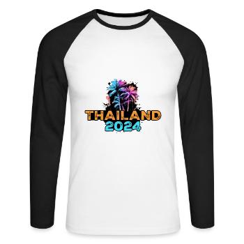 Thailand 2024 Tour - Unisex Long Sleeve Baseball T-Shirt - white/black - Front - Nik (191cm)