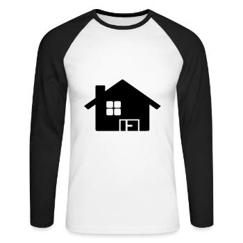Maison Symbole Maison - T-shirt baseball manches longues Homme - blanc/noir - Devant - Nik (191cm)