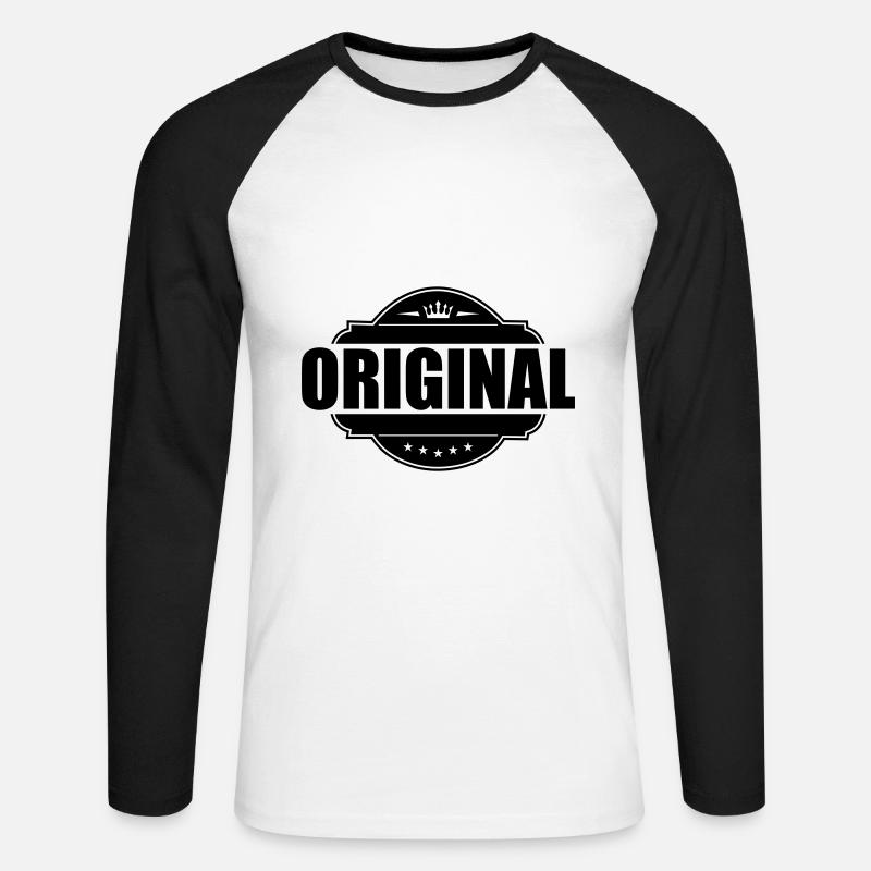 Original Emblem - Unisex Baseballshirt langarm - Weiß/Schwarz