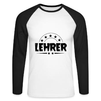 Lehrer Beruf - Unisex Baseballshirt langarm - Weiß/Schwarz - Vorne - Nik (191cm)