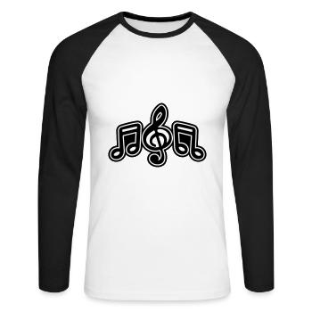 Musical Notes Music Symbol - Unisex Long Sleeve Baseball T-Shirt - white/black - Front - Nik (191cm)