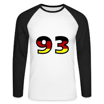 93 Numéro Allemagne Jersey - T-shirt baseball manches longues Homme - blanc/noir - Devant - Nik (191cm)