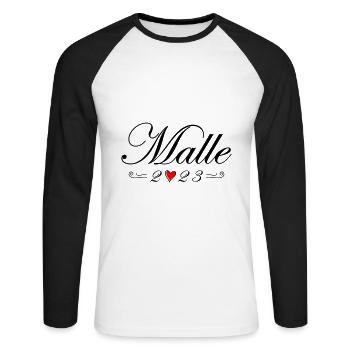 Malle 2023 Heart - Unisex Long Sleeve Baseball T-Shirt - white/black - Front - Nik (191cm)