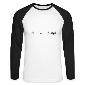Pulse line fire brigade hollow jet pipe - Unisex Long Sleeve Baseball T-Shirt - white/black - Front - Nik (191cm)