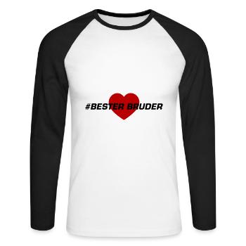 Bester Bruder Herz Liebe - Unisex Baseballshirt langarm - Weiß/Schwarz - Vorne - Nik (191cm)
