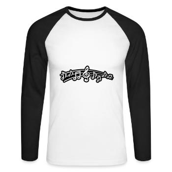 Musical Notes Symbol Clef - Unisex Long Sleeve Baseball T-Shirt - white/black - Front - Nik (191cm)