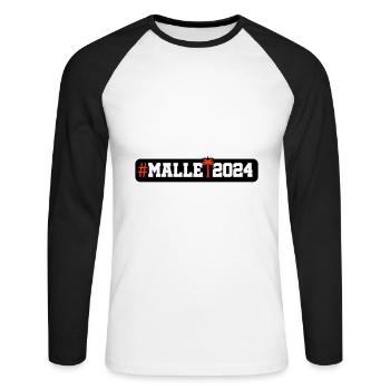 Malle 2024 - T-shirt baseball manches longues Homme - blanc/noir - Devant - Nik (191cm)