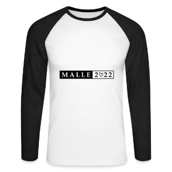Malle 2022 Heart - Unisex Long Sleeve Baseball T-Shirt - white/black - Front - Nik (191cm)