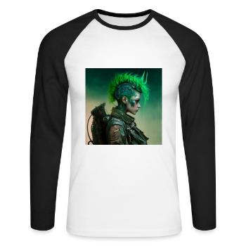 Girls from the future - Unisex Long Sleeve Baseball T-Shirt - white/black - Front - Nik (191cm)