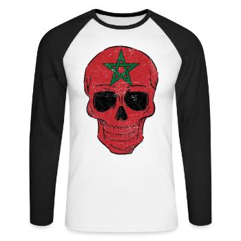 Morocco - Unisex Long Sleeve Baseball T-Shirt - white/black - Front - Nik (191cm)