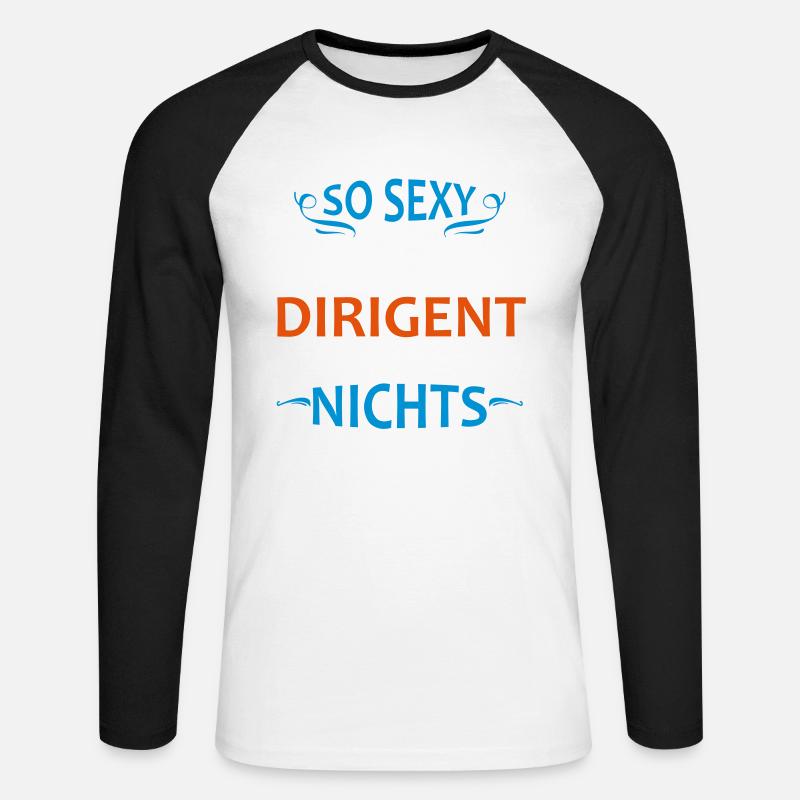 Dirigent Beruf - Unisex Baseballshirt langarm - Weiß/Schwarz