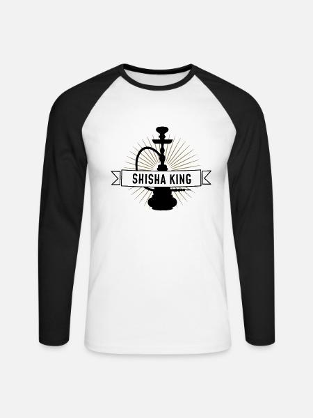 Shisha King - Pipe - Unisex Long Sleeve Baseball T-Shirt - white/black