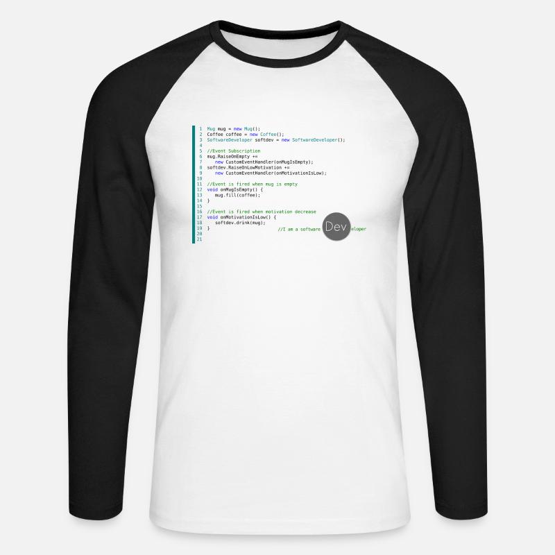 I am a Software Developer - Unisex Baseballshirt langarm - Weiß/Schwarz
