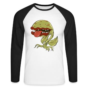 carnivore - T-shirt baseball manches longues Homme - blanc/noir - Devant - Nik (191cm)
