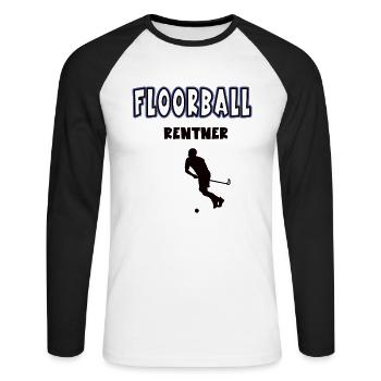 Floorball Rentner Rente Ruhestand Floorballer - Unisex Baseballshirt langarm - Weiß/Schwarz - Vorne - Nik (191cm)