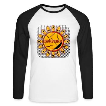 DORFKIND - Club WoW - Unisex Baseballshirt langarm - Weiß/Schwarz - Vorne - Nik (191cm)