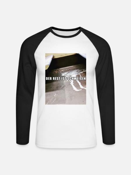 Der Rest ist Schweigen - Unisex Baseballshirt langarm - Weiß/Schwarz