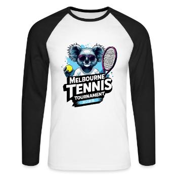 T-shirt Tennis Tournoi australien de Melbourne - T-shirt baseball manches longues Homme - blanc/noir - Devant - Nik (191cm)