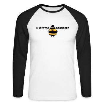 Inspector Barnabee - Unisex Long Sleeve Baseball T-Shirt - white/black - Front - Nik (191cm)