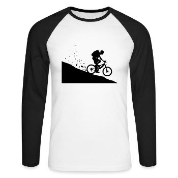 VTT - T-shirt baseball manches longues Homme - blanc/noir - Devant - Nik (191cm)