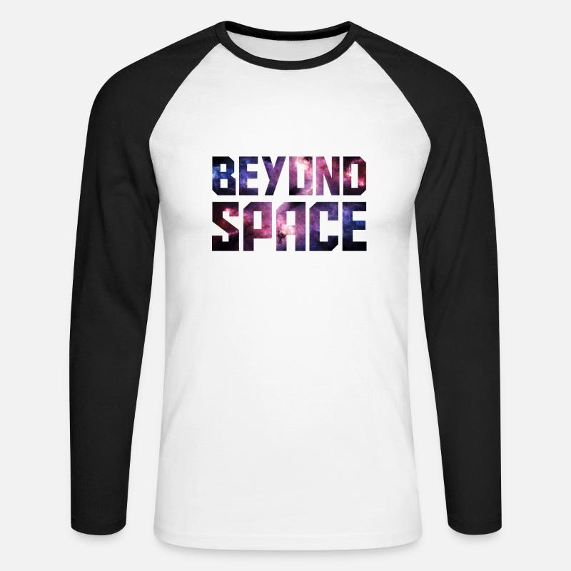 Beyond Space - Unisex Baseballshirt langarm - Weiß/Schwarz
