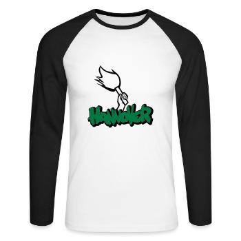 Hanovre - Pyro - T-shirt baseball manches longues Homme - blanc/noir - Devant - Nik (191cm)