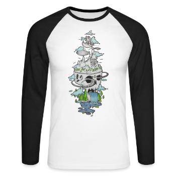 skull & Nature - Unisex Long Sleeve Baseball T-Shirt - white/black - Front - Nik (191cm)