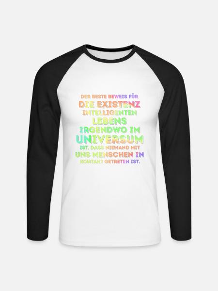 Intelligentes Leben im Universum - Unisex Baseballshirt langarm - Weiß/Schwarz