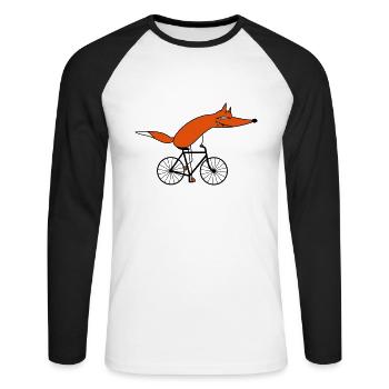 Cycliste intelligent (c) - T-shirt baseball manches longues Homme - blanc/noir - Devant - Nik (191cm)