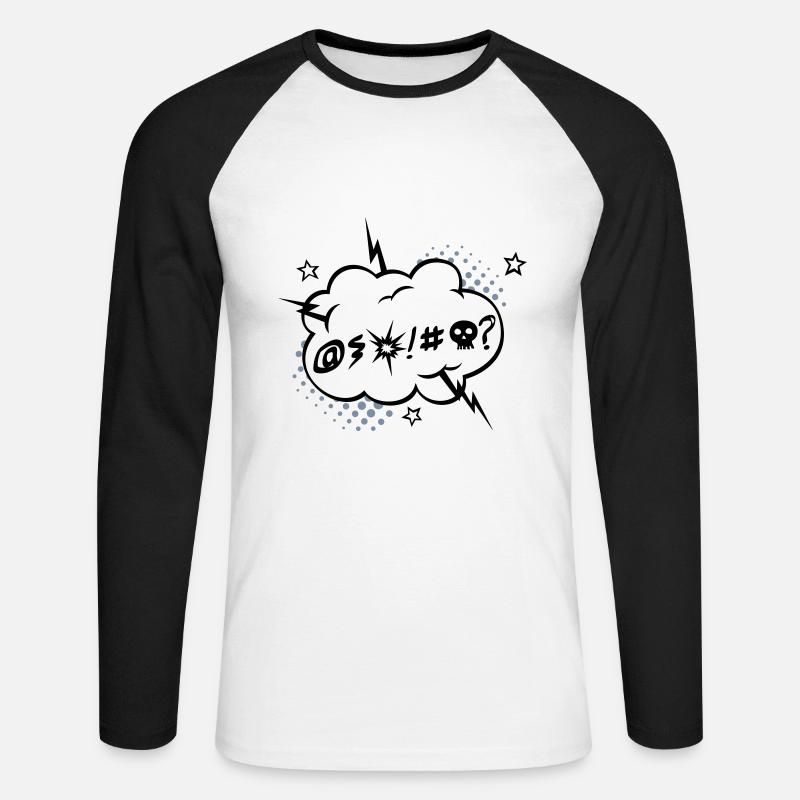 Grumble - Wütend - Unisex Baseballshirt langarm - Weiß/Schwarz