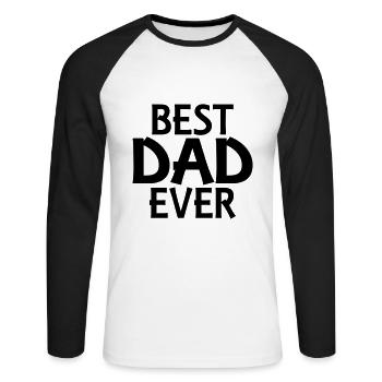 Best dad ever - T-shirt baseball manches longues Homme - blanc/noir - Devant - Nik (191cm)