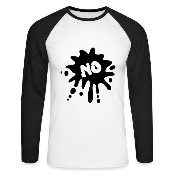Nope, Paint Splashes - Unisex Long Sleeve Baseball T-Shirt - white/black - Front - Nik (191cm)