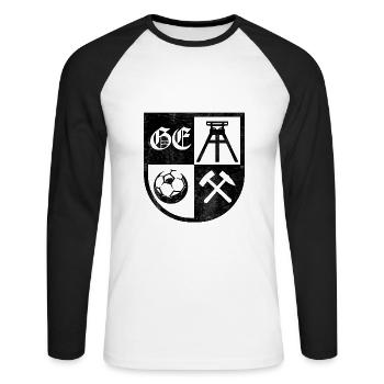 Armoiries de Gelsenkirchen - T-shirt baseball manches longues Homme - blanc/noir - Devant - Nik (191cm)