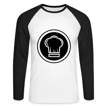 Chef's hat cook - Unisex Long Sleeve Baseball T-Shirt - white/black - Front - Nik (191cm)
