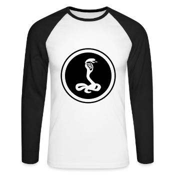 Cobra serpent - T-shirt baseball manches longues Homme - blanc/noir - Devant - Nik (191cm)
