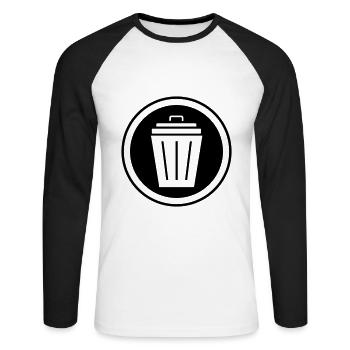 Garbage can icon - Unisex Long Sleeve Baseball T-Shirt - white/black - Front - Nik (191cm)