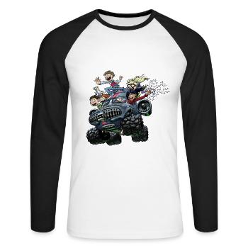 Kid Normal Monster Truck - Unisex Long Sleeve Baseball T-Shirt - white/black - Front - Nik (191cm)