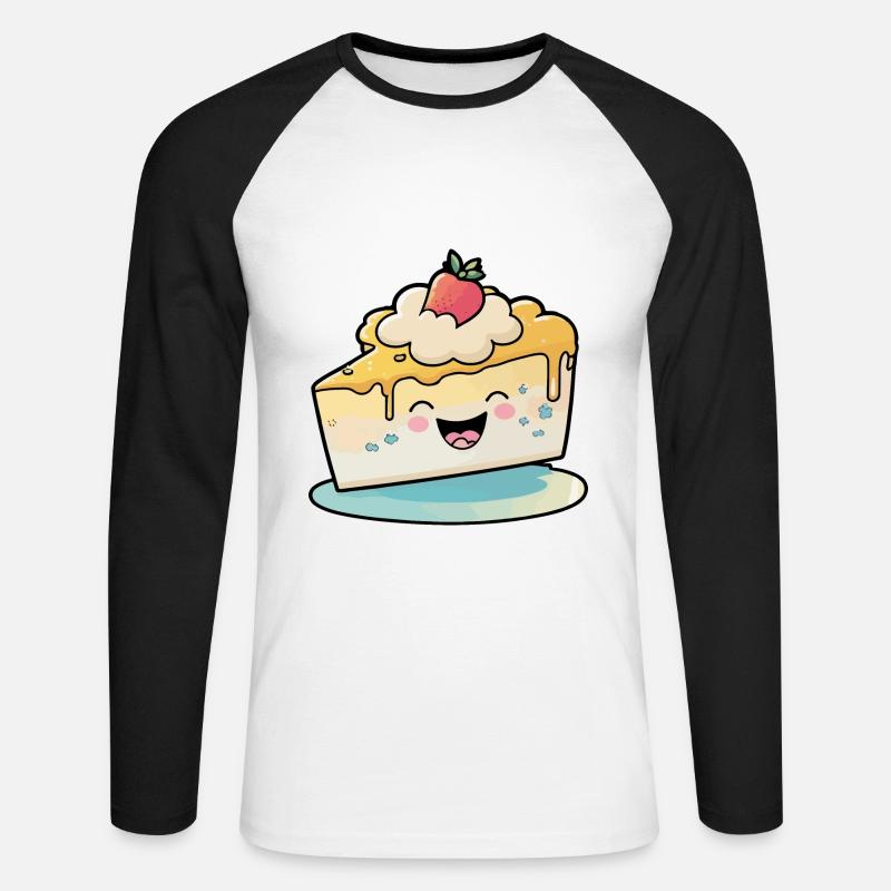 Cheesecake Comic - Unisex Baseballshirt langarm - Weiß/Schwarz