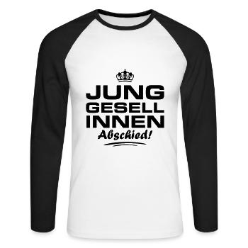 Junggesellinnen Abschied Jga - Unisex Baseballshirt langarm - Weiß/Schwarz - Vorne - Nik (191cm)