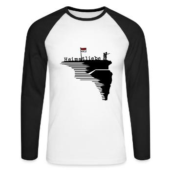 Ausblick vom Staffelberg - Heimatliebe - Unisex Baseballshirt langarm - Weiß/Schwarz - Vorne - Nik (191cm)